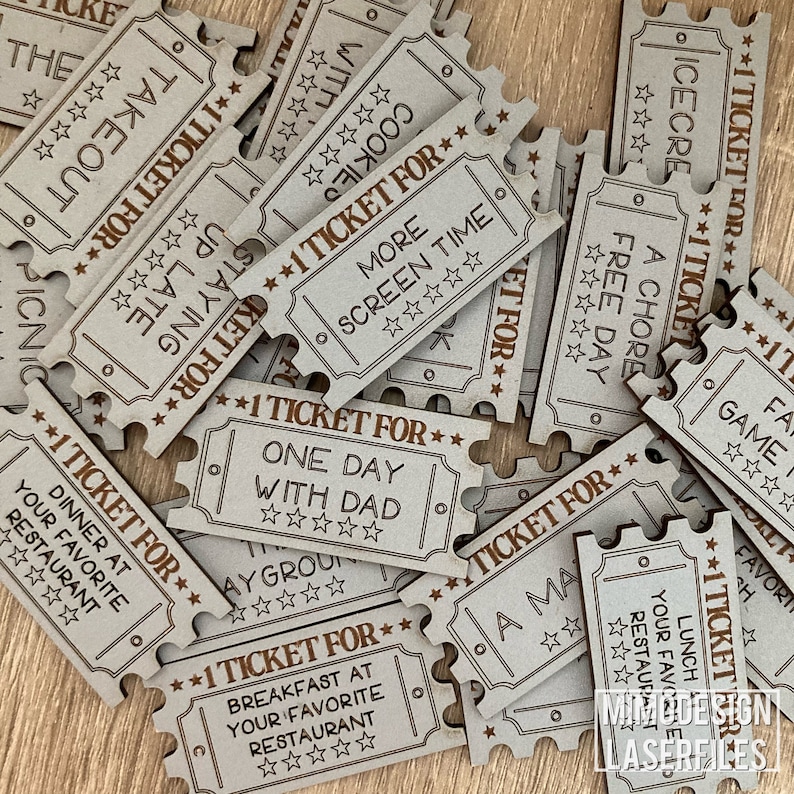 Reward Tickets for Kids 25 Scored / Lined or Engraved Pre - Etsy
