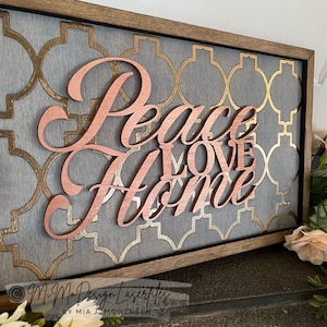 Arabesque Patterned Quiltet Signs - 2 Sizes with frames & text. Compatible with the Corner Add Ons Digital Laser Cut Files ONLY - DXF, SVG
