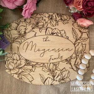 ADD ON Floral design for interchangeable seasonal multi decor tray, scored and engraved * Digital laser files only svg dxf * Glowforge ready