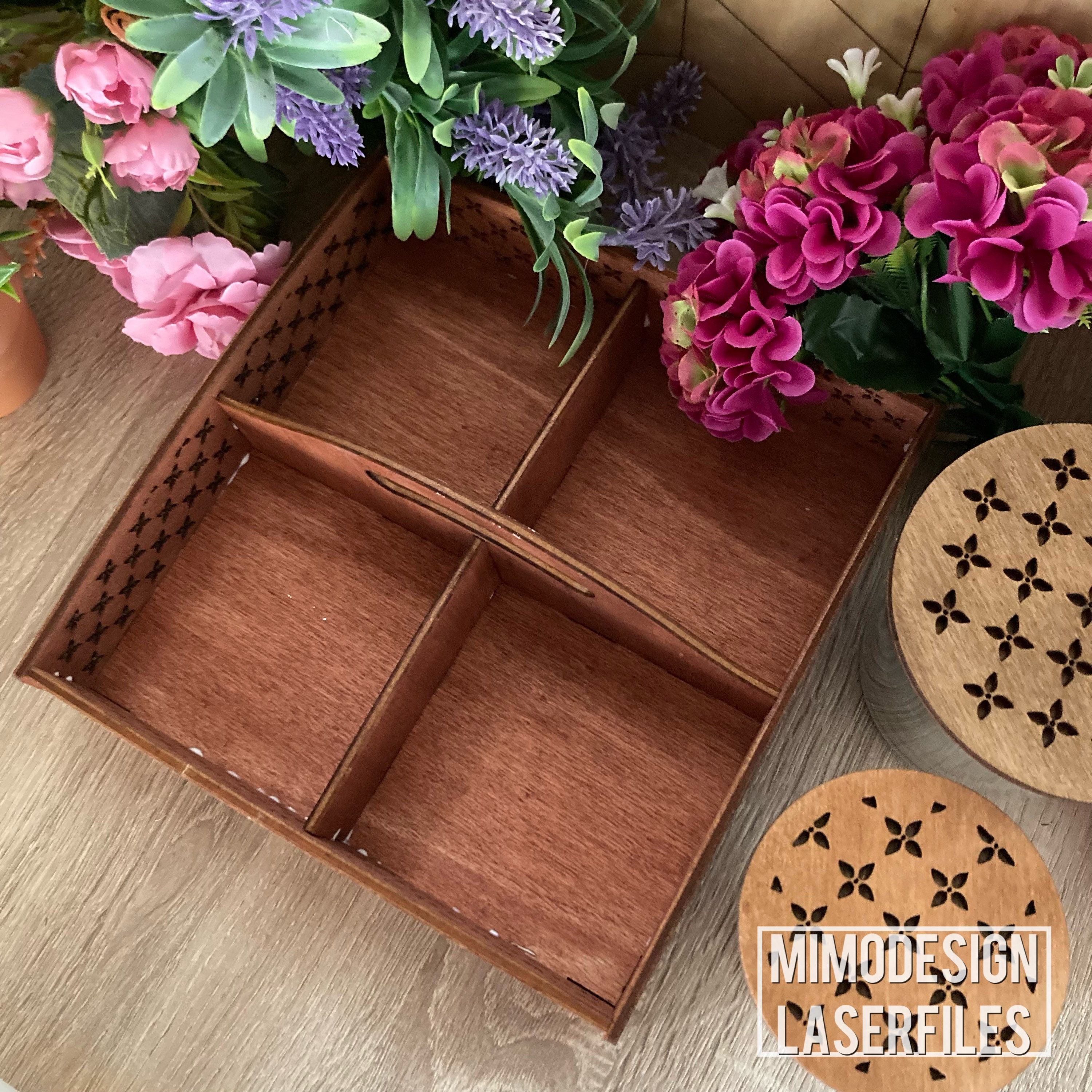 Divided Decorative Trays With Beautiful Laser Cut Pattern for | Etsy