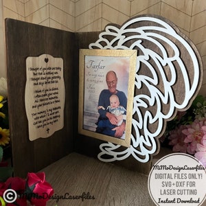 Memorial Frame 4x6" imágenes con capas o grabado ala de ángel y poema ¡SOLO ARCHIVOS DIGITALES! Todos los láseres y Glowforge listos