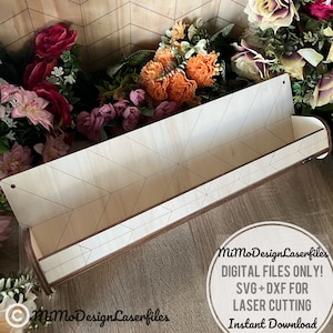 Wandmontiertes Aufbewahrungsregal, vielseitig einsetzbar, einzeiliges gepunktetes/liniertes Muster – digitale Laser-Cut-Dateien NUR für große Laser und Glowforge