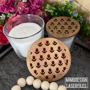 Tulipanes DIY tapas de velas redimensionables, cubierta de polvo para las velas perfumadas SINNLIG de IKEA, patrón cortado con láser * archivos digitales solo svg, dxf * Glowforge