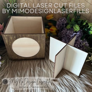 Basic Square Box with 4-Room Divider | Interchangeable Basket & Box System | Laser Cut SVG + DXF Files for xTool, Glowforge