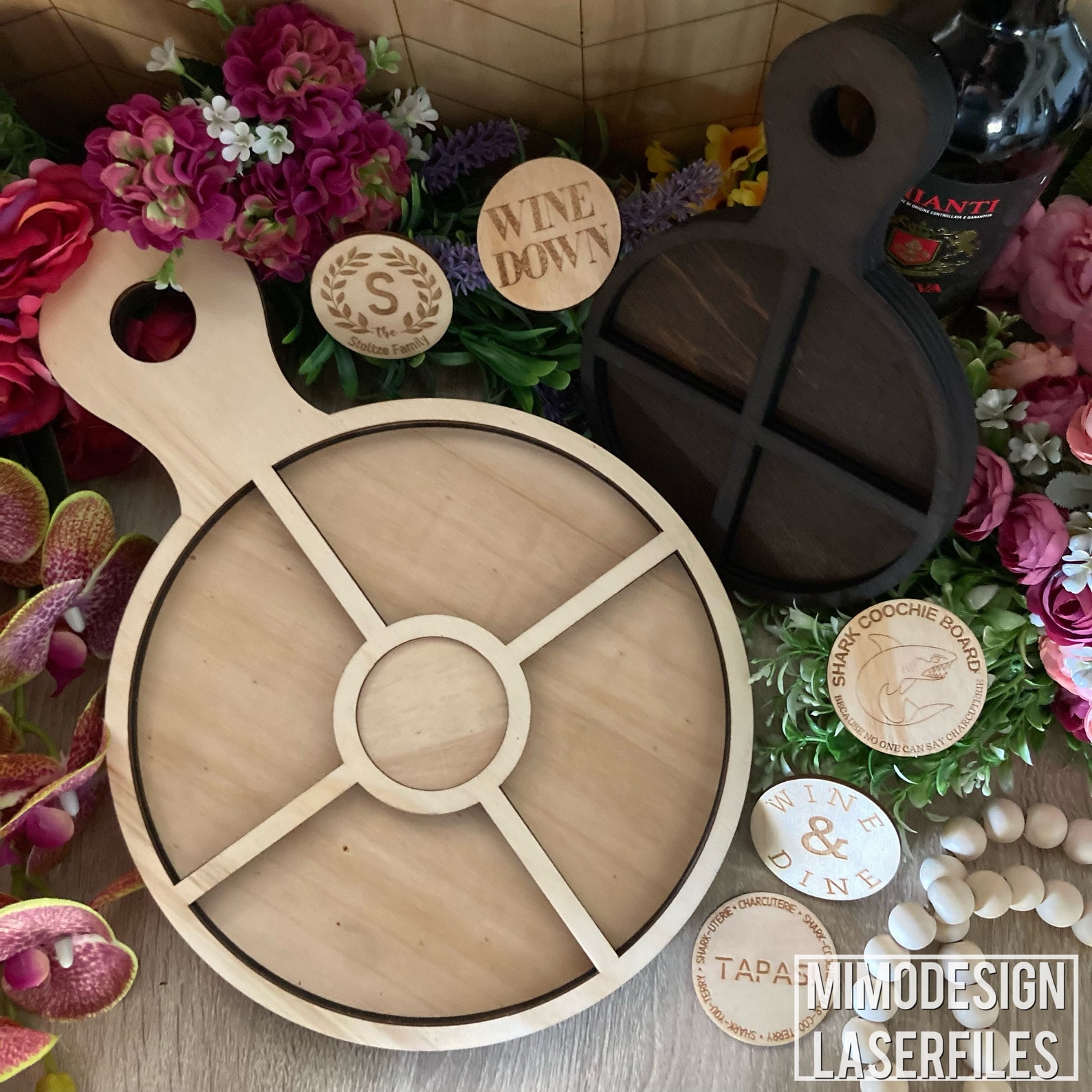 Handled Round Farmhouse Interchangeable Charcuterie Cheese - Etsy