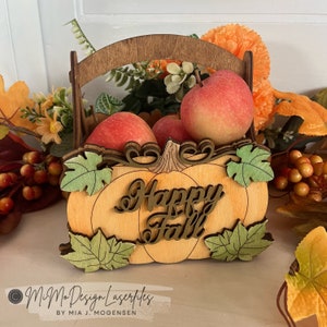 Pumpkin Autumn / Fall Baskets Bundle Big + Mini for holding wine, decor, snacks, gifts, flowers etc. Digital Laser Cut Files Only! SVG DXF
