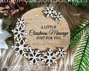 Light Up Voice Message Ornament SVG | Fairy Light Christmas Ornament | Recordable Laser Cut Keepsake File