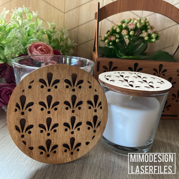 File for making candle lids, dust cover for IKEA's SINNLIG scented candles, laser cut pattern * digital files only svg + dxf * Glowforge