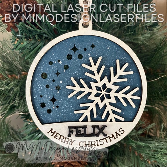 クリスマス スノーフレーク グロー アップ オーナメント レーザー