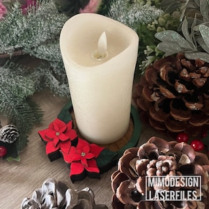 Weihnachtsstern Kerzenhalter für Weihnachtsdekoration, Adventskalender Blockkerzen etc. NUR DIGITALE DATEIEN! Alle Laser und Glowforge bereit