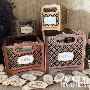 Chainmail Pattern Stacking Boxes Crates for Storage & Organization 4 Sizes Bundle | DIGITAL FILES ONLY Laser Cutting! Svg + Dxf Vector Plans