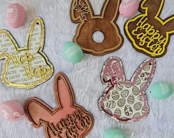 Easter Bunny Tags incl. Lindor holding Ornament for baskets, wine, gifts, chocolate, decor, etc. bundle (Digital files only SVG + DXF)