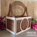 Interchangeable basic basket for add ons and holding wine, decor, snacks, gifts, flowers Digital SVG DXF laser + Glowforge ready cut files product logo
