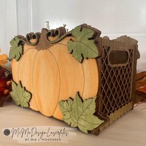 Kürbis-Herbst-/Herbstboxen-Bundle Big + Mini zum Aufbewahren von Wein, Dekoration, Snacks, Geschenken, Blumen usw. Nur digitale Laser-Cut-Dateien! SVG DXF