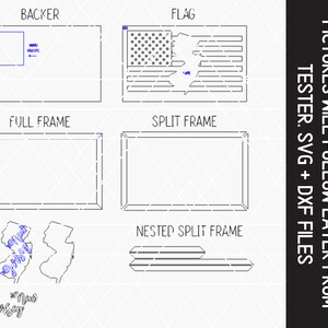 Sinal da bandeira do estado de NOVA JERSEY com a bandeira americana + molduras, em camadas, fácil de fazer - apenas arquivos DIGITAIS a laser! Todos os lasers e Glowforge prontos