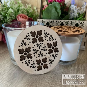 File for making candle lids, dust cover for IKEA's SINNLIG scented candles, laser cut pattern digital files only svg dxf Glowforge image 2