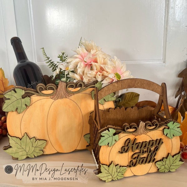 Master Bundle for Pumpkin Fall / Autumn Baskets + Boxes Big + Mini Sizes for home decor, gifts etc. Digital Laser Cut Files Only! SVG DXF