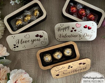 3 Piece Chocolate Box SVG | Statement Candy Box | Gift Box Laser Cut File | SVG DXF for Glowforge xTool