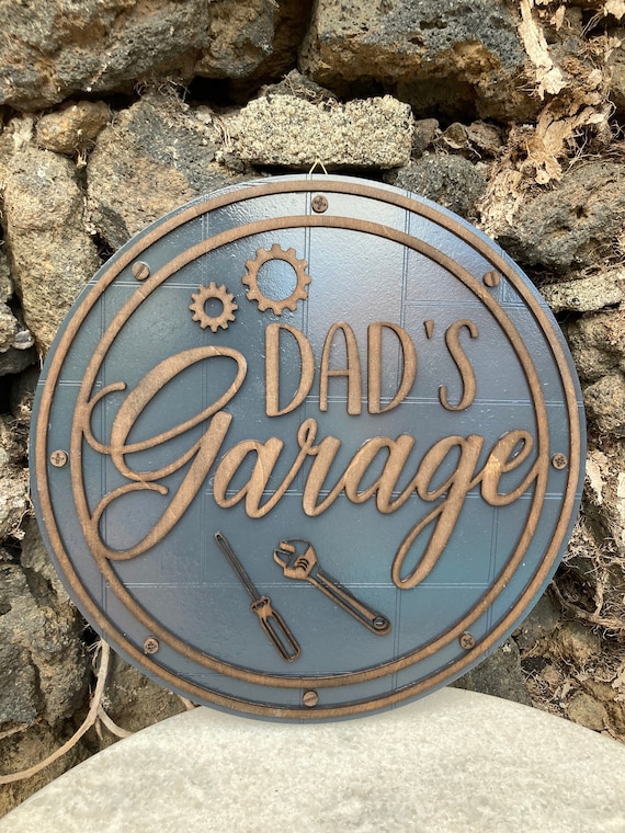 Dad's Garage Sign Door Hanger Easy for Personalization Etsy