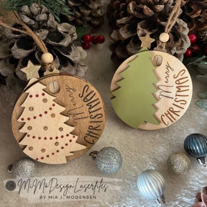 Christmas Tree Countdown Sliding Ornament, Snowflake lever to make it turn & count down 2 versions. LASER CUT FILES dxf svg Glowforge ready