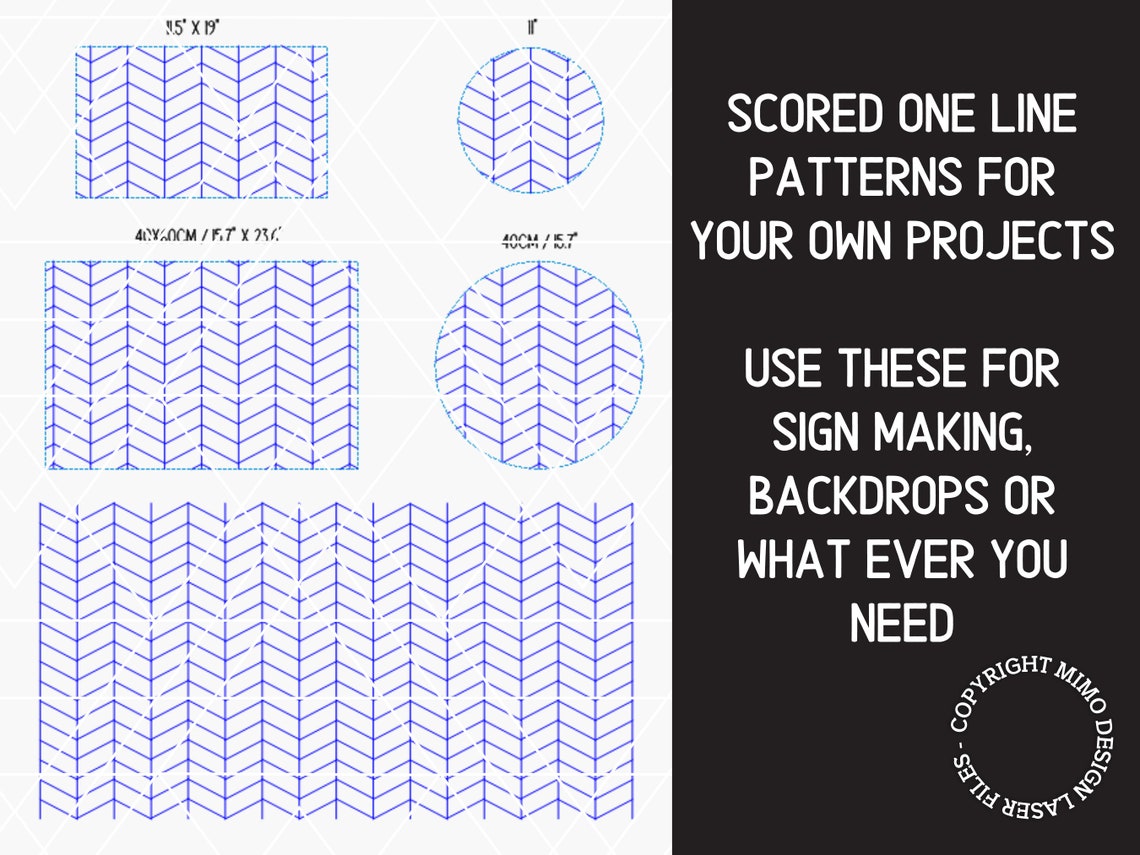 Scored One Line Design for Sign Backings Backdrops Diy Etsy