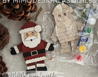 Santa Claus Jumping Jack Laser Cut SVG + DXF | Layered & Single