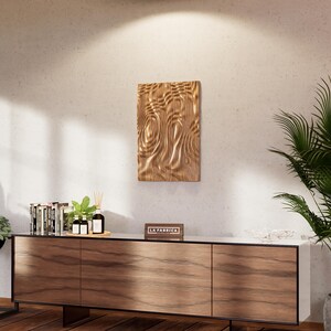 3D Wanddeko Panel STL | Wellenmuster Relief | CNC Router Dateien | Parametrische Holzkunst | Digitaler Download Bild 3