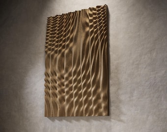 Parametric Wood Sculpture STL | Wave Wall Relief | CNC Router Files | 3D Wall Panel | Digital Download