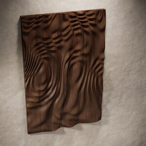 3D Wanddeko Panel STL | Wellenmuster Relief | CNC Router Dateien | Parametrische Holzkunst | Digitaler Download Bild 6