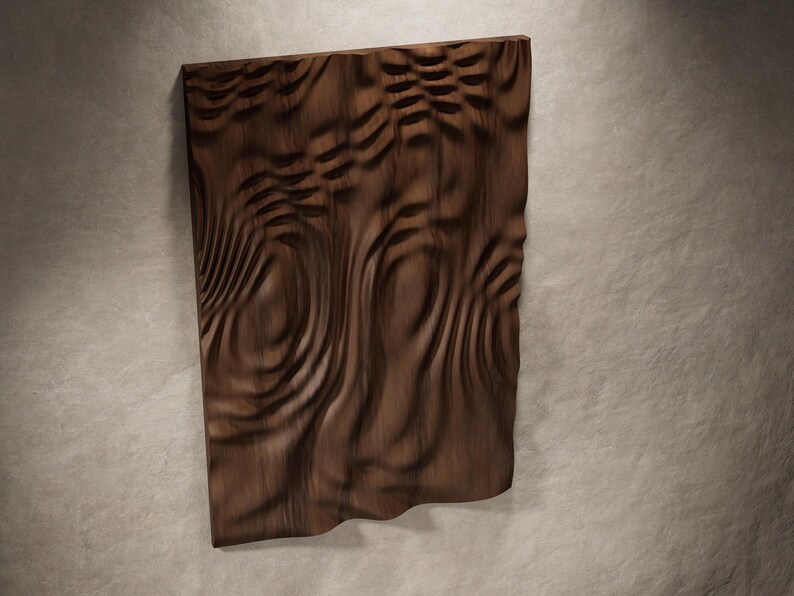 3D Wanddeko Panel STL | Wellenmuster Relief | CNC Router Dateien | Parametrische Holzkunst | Digitaler Download Bild 6