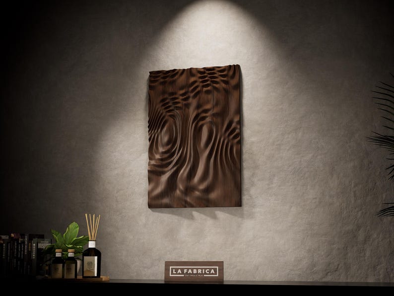 3D Wanddeko Panel STL | Wellenmuster Relief | CNC Router Dateien | Parametrische Holzkunst | Digitaler Download Bild 2