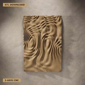 3D Wanddeko Panel STL | Wellenmuster Relief | CNC Router Dateien | Parametrische Holzkunst | Digitaler Download Bild 1