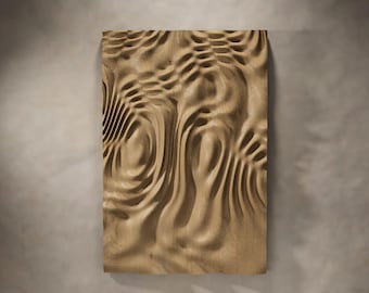 3D Wall Decor Panel STL | Wave Pattern Relief | CNC Router Files | Parametric Wood Art | Digital Download