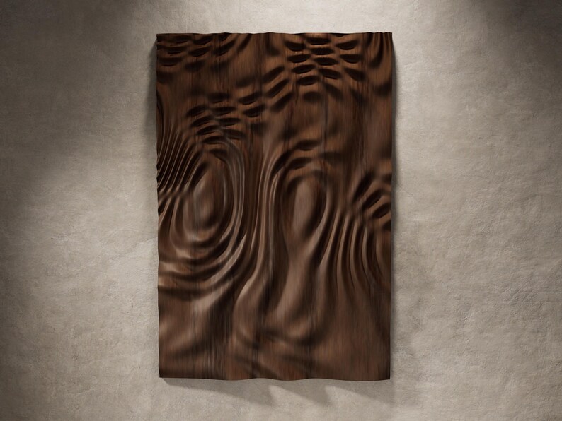 3D Wanddeko Panel STL | Wellenmuster Relief | CNC Router Dateien | Parametrische Holzkunst | Digitaler Download Bild 7