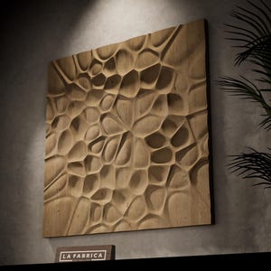 Parametric 3D Wall Panel STL | Voronoi Relief Design | CNC Router Files | Wood Wall Art | Digital Download