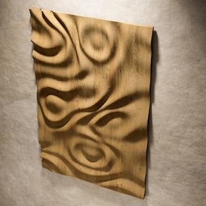 3D Holz Wellen Wandkunst STL | Oberflächenrelief Panel | CNC Router Dateien | Parametrische Wanddeko | Digitaler Download