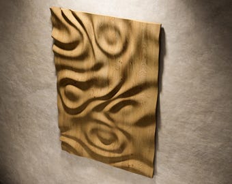 3D Wood Wave Wall Art STL | Surface Relief Panel | CNC Router Files | Parametric Wall Decor | Digital Download