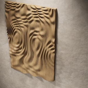 3D Wanddeko Panel STL | Wellenmuster Relief | CNC Router Dateien | Parametrische Holzkunst | Digitaler Download Bild 5