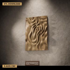 3D Wellen Holz Wanddeko STL | Relief Panel | CNC Router Dateien | Parametrische Wandkunst | Digitaler Download