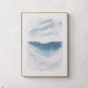 Original Abstract Irish Seascape Watercolor Painting – Galway Ocean Art – Handmade Coastal Wall Decor from Ireland