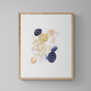 Pittura astratta originale MIX Media Art Indigo Acquerello