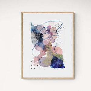 Printable Watercolor Abstract Art Indigo Digital Download