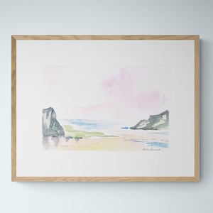 NEUE Original Aquarell Landschaft Pastell Abstrakte Kunst