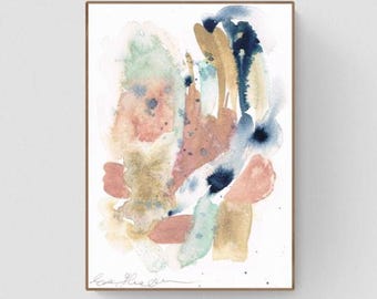 Hand-Painted Abstract Watercolour Art – Original Painting for Living Room Decor