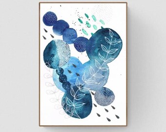 Hand‑painted Abstract Art – Original Mixed Media Wall Decor