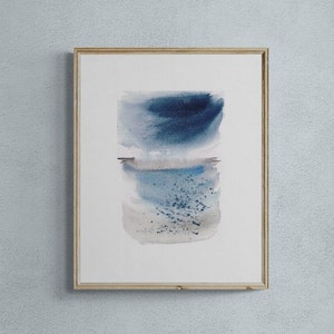 Original Watercolor Abstract Painting Original Art Watercolor Original Artwork Wall Art Abstract Art Indigo