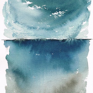 NEW Original Watercolor Seascape Abstract Painting Original Art Watercolor Original Artwork Wall Art Abstract Art