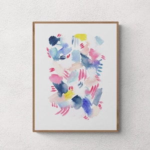 New Original Watercolor Abstract Painting Art Watercolour Colors Indigo