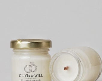 Wedding  Favours Small Wedding Party Candles  40G Personalised| Wood Wick Candles Favours For Guests In Bulk Gifts for Corporate gifts