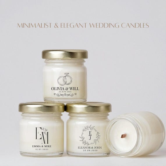 Wedding Candle Favours Small Wedding Party Candles Personalised Wood Wick Candles Favours For Guests In Bulk Gifts for Corporate gifts